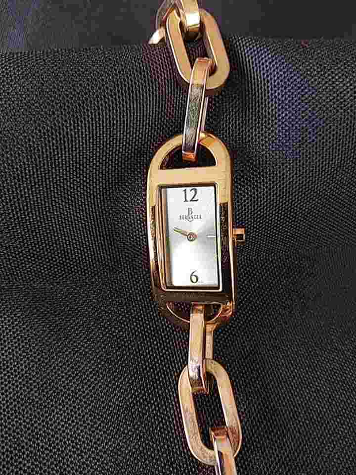 Elegant BERENGER Ladies Watch IP Gold Plated Stainless Steel 100 ft Water Resist