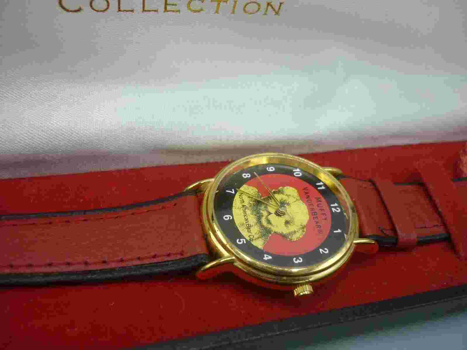 Muffy Vanderbear Watch Collection RED Leather Band North American Bear Co