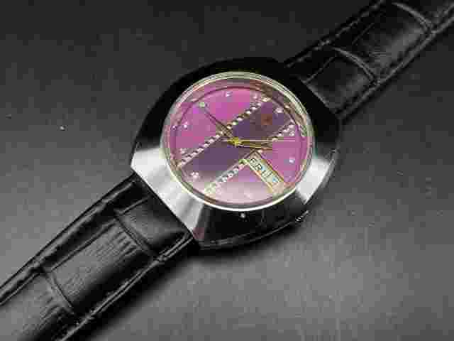 Vintage Felca Unique Pink Diamond Dial 25 Jewels Automatic Watch, Swiss Made