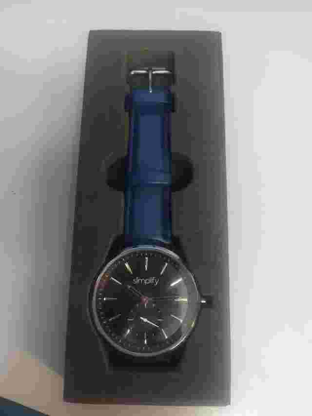Simplify The 6600 Quartz Black Dial Blue Leather Unisex Watch SIM6606
