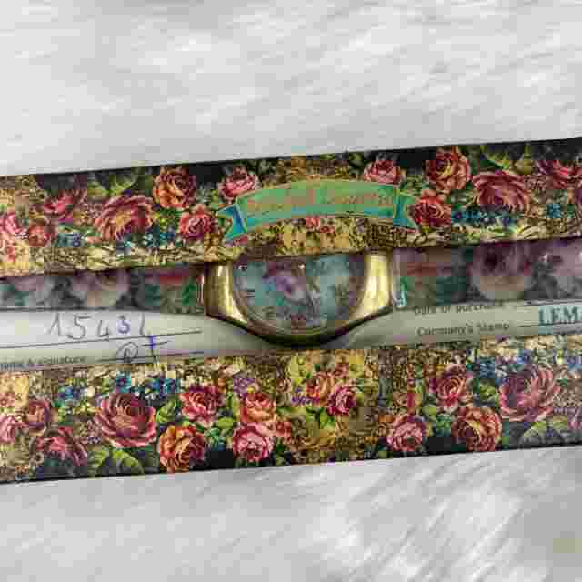 Israel Michal Negrin Victorian Rose Design Quartz Watch Plastic Band Gift Box