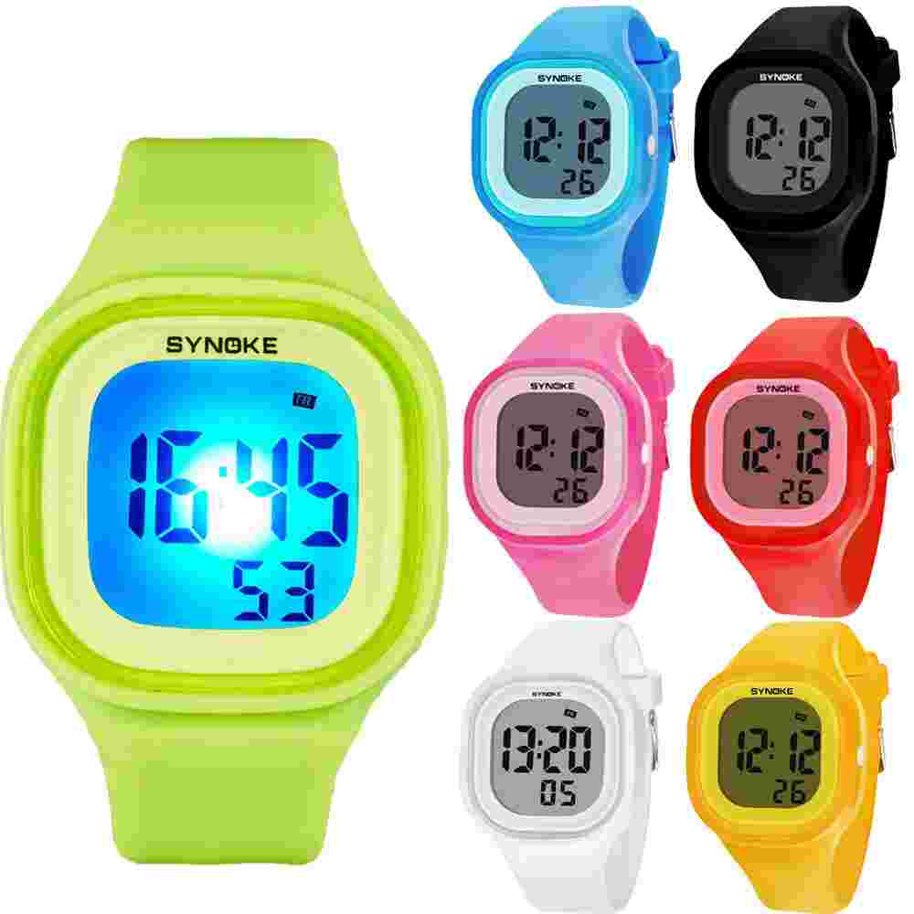 Kids Swim Sports Wrist Watch Jelly Band Waterproof Digital Watch Girls Boys Gift