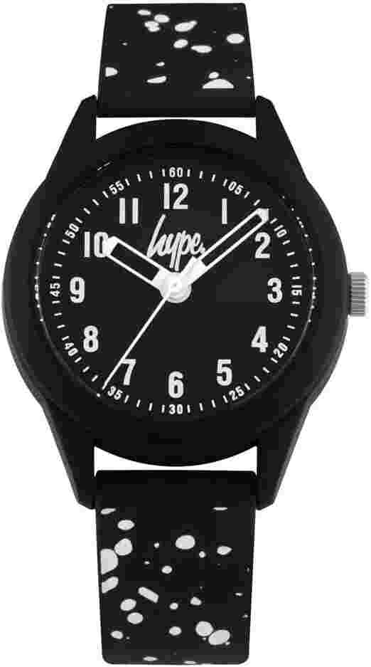 Hype Kids Black & White Splatter Rubber Strap Watch HYK002B