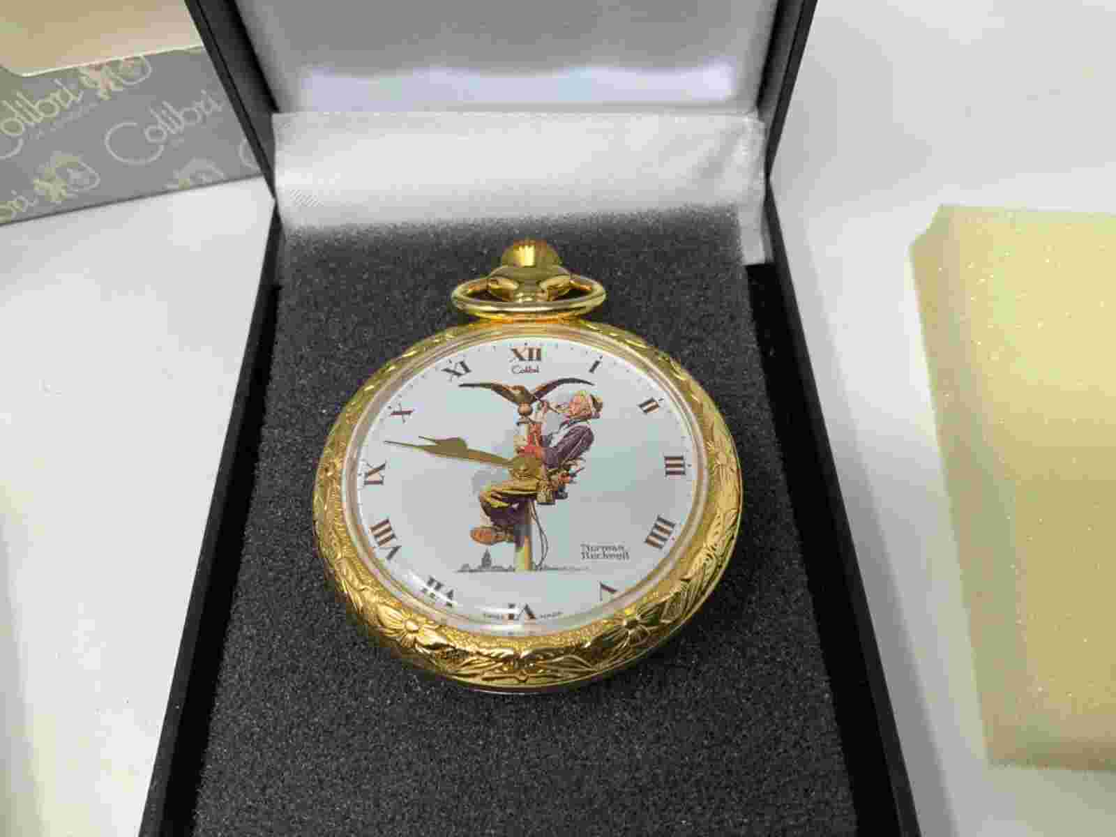 2 Colibri Pocket Watches & 1 Chain Lot NOT WORKING