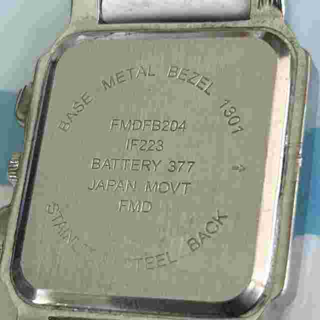 Silver Tone White Band  Women’s Rectangle Quartz Watch FMDFB204