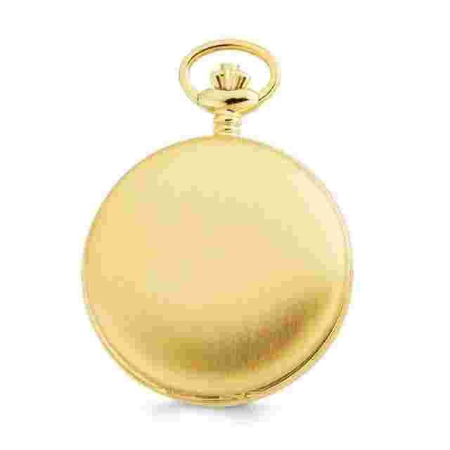 Charles Hubert IP-plated Stainless Double Cover Satin Pocket Watch