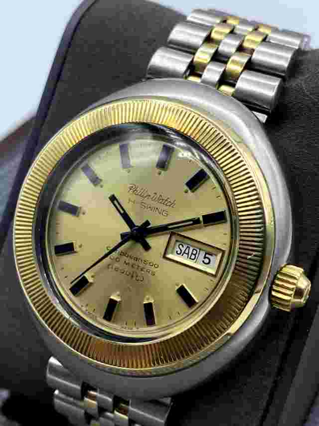 *ULTRA RARE* Philip Watch Jenny Caribbean Hi Swing 500m 14k solid gold FULL SET