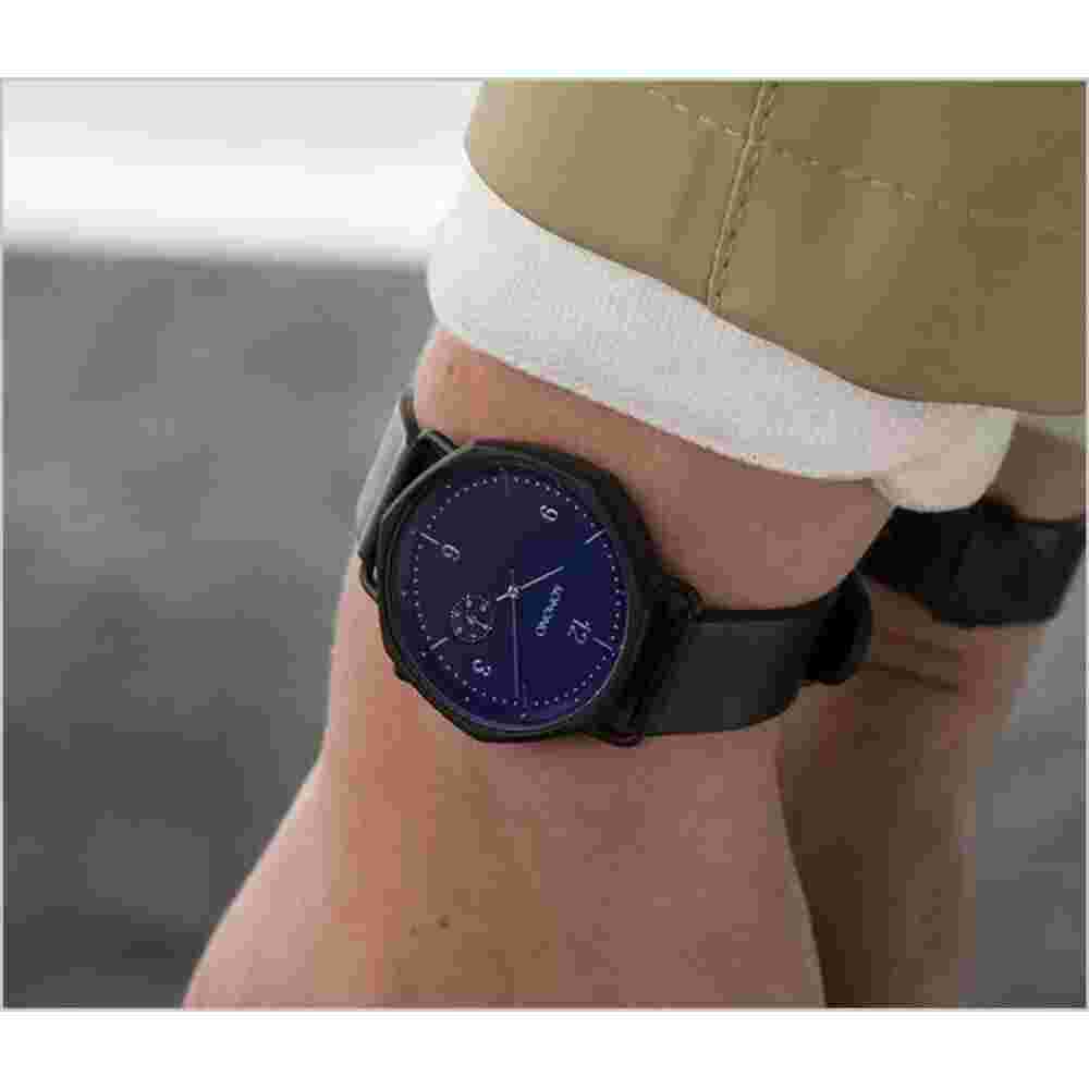 Komono The Orson Blue Dial And Black Leather Strap Unisex Watch KOM-W4151