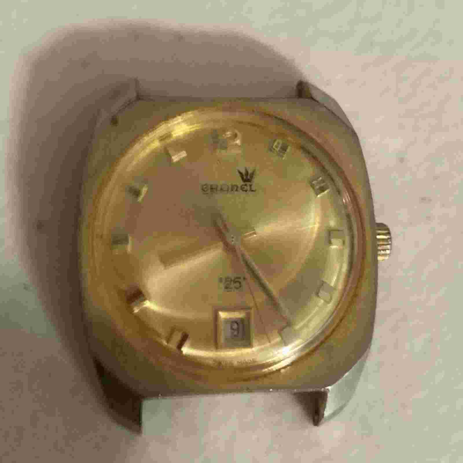 VTG Men’s CRONEL “25”, EB 8800 MVT, 1J, Date, Swiss, Not Working, Sold As Is, NR