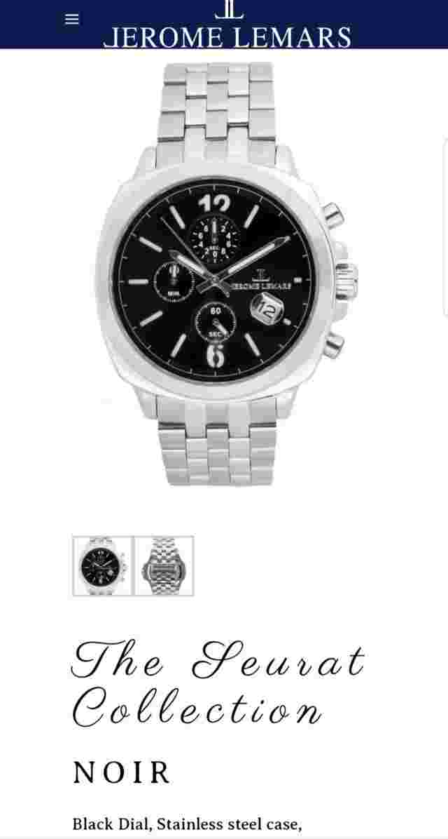 JEROME LEMARS SUERAT NOIR CHRONO SAPPHIRE CRYSTAL "STUNNING" LOOK  RETAILS $495