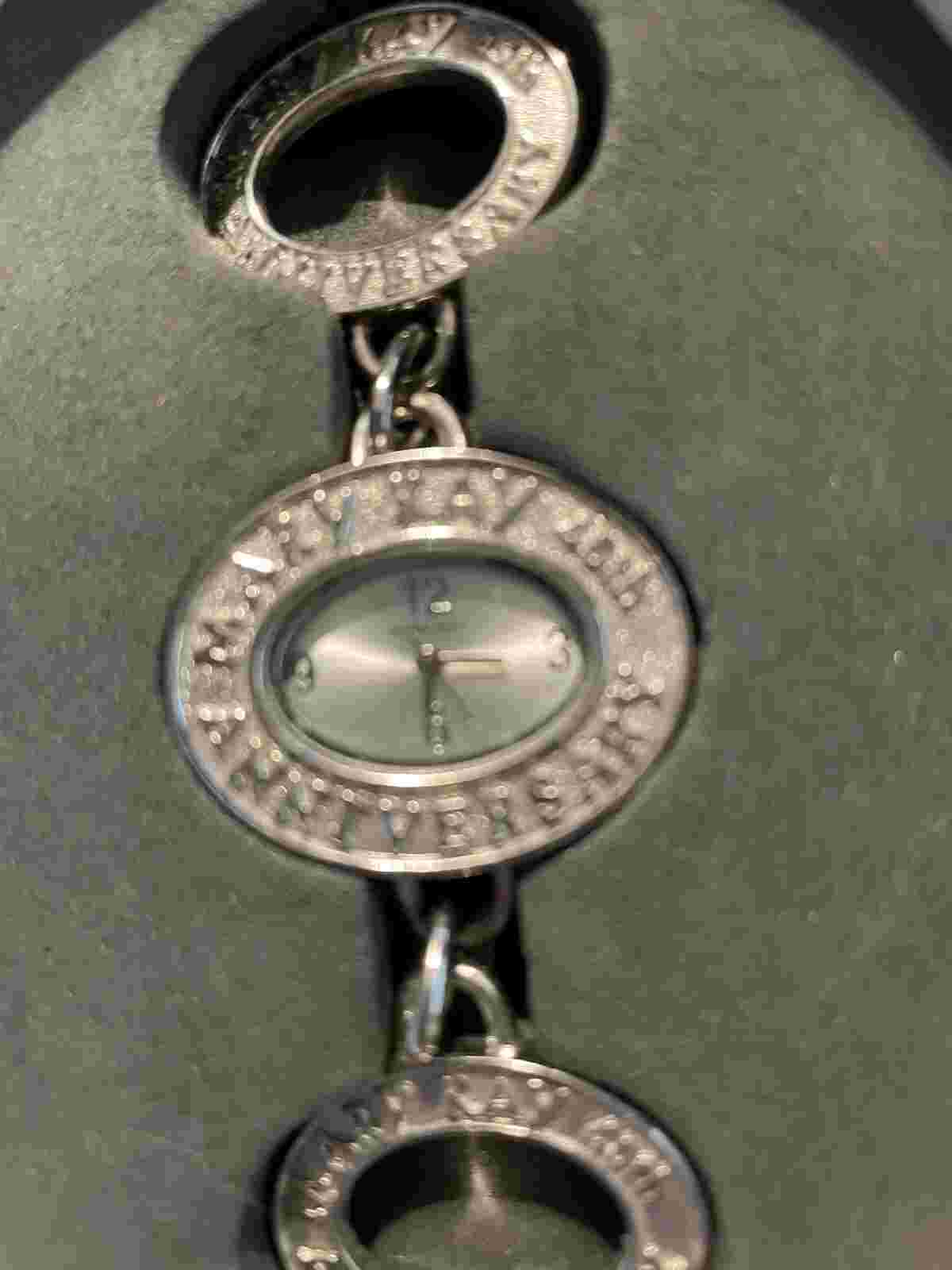 Mary Kay Watch Oval Shaped Face Silver Toned Bracelet Band 45th Anniversary