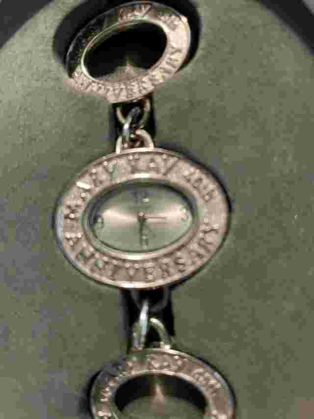 Mary Kay Watch Oval Shaped Face Silver Toned Bracelet Band 45th Anniversary