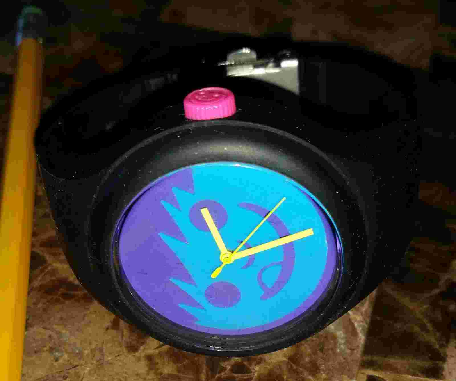Neff timely black and blue face watch