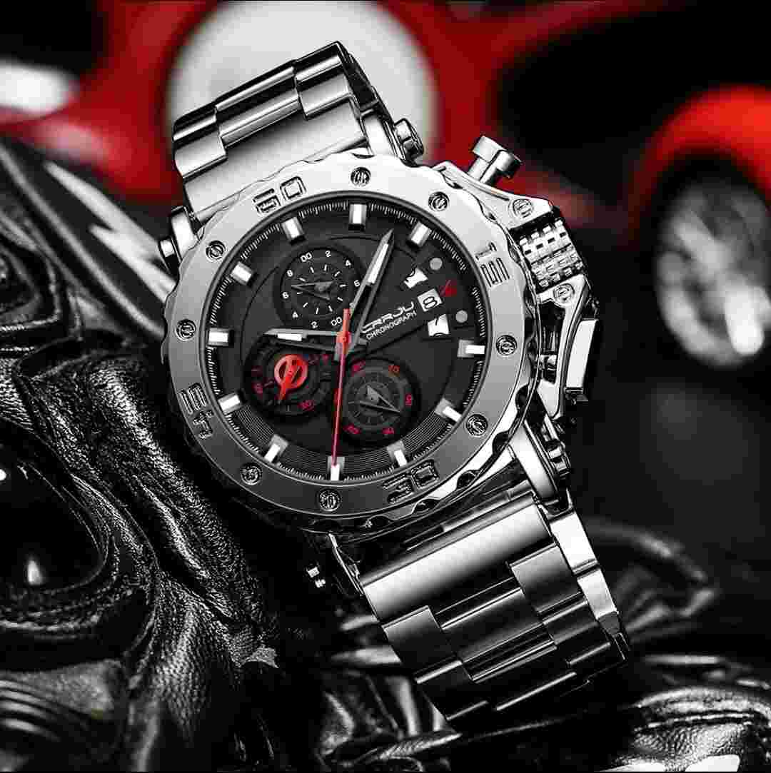 Sport Chronograph Men’s Watches Top Brand Luxury Full Steel Quartz Watch