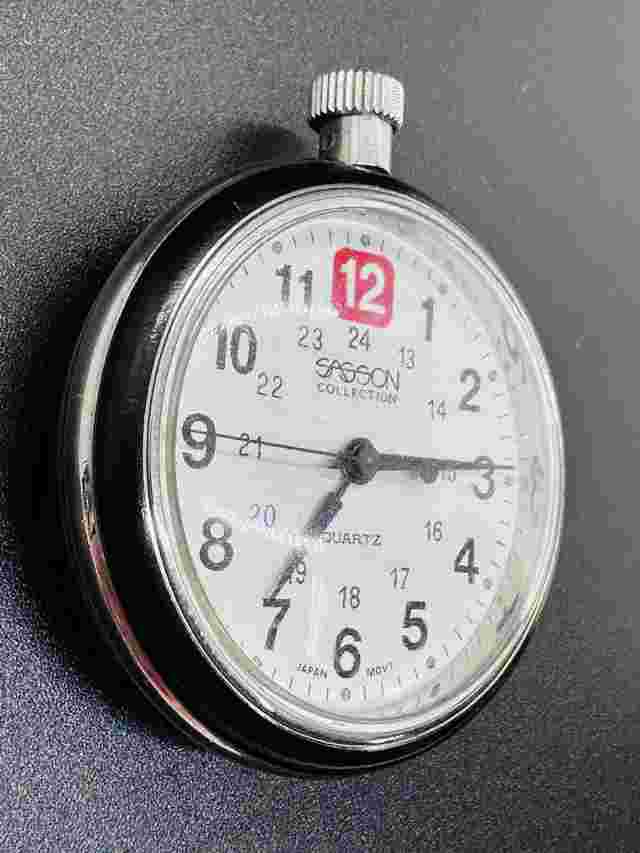 Working SASSON COLLECTION QUARTZ ANALOG POCKET WATCH Japan Movement Z2