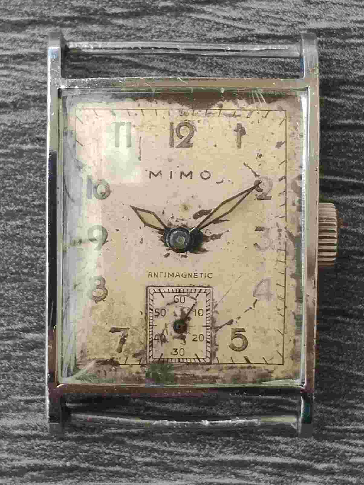 Vintage men's Mimo Girard Perregaux rectangular tank case hand-winding watch
