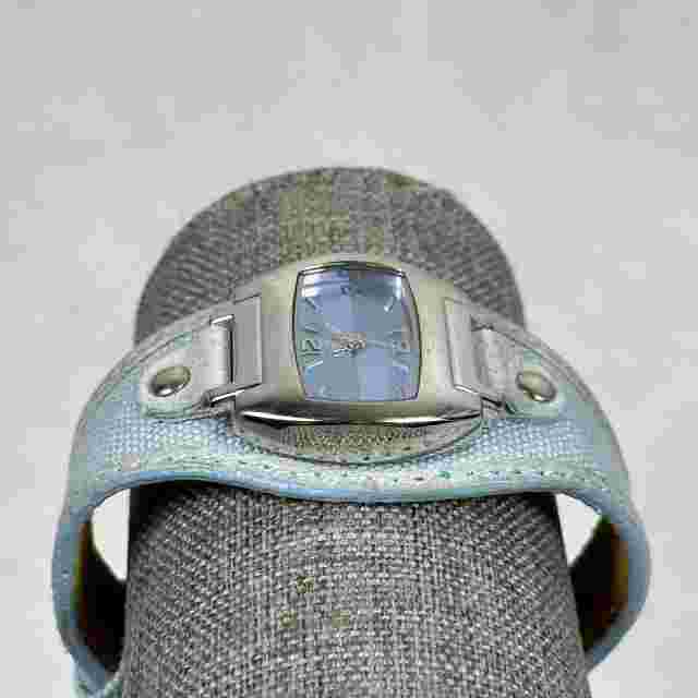 VTG L.E.I Watch Womens 27mm Rectangle Blue Dial Silver Tone Y2K 90s New Battery