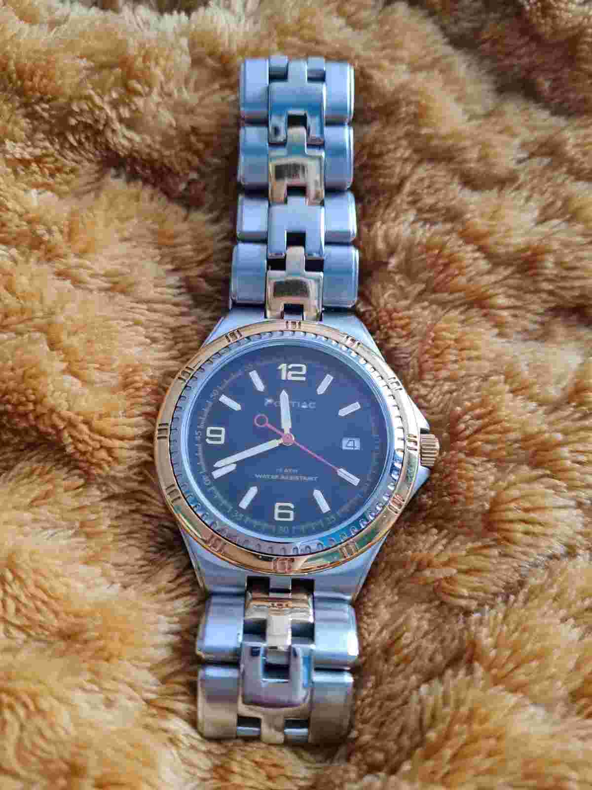 Vintage Collectible memorabilia Stainless Steel Pontiac Watch Swiss Made
