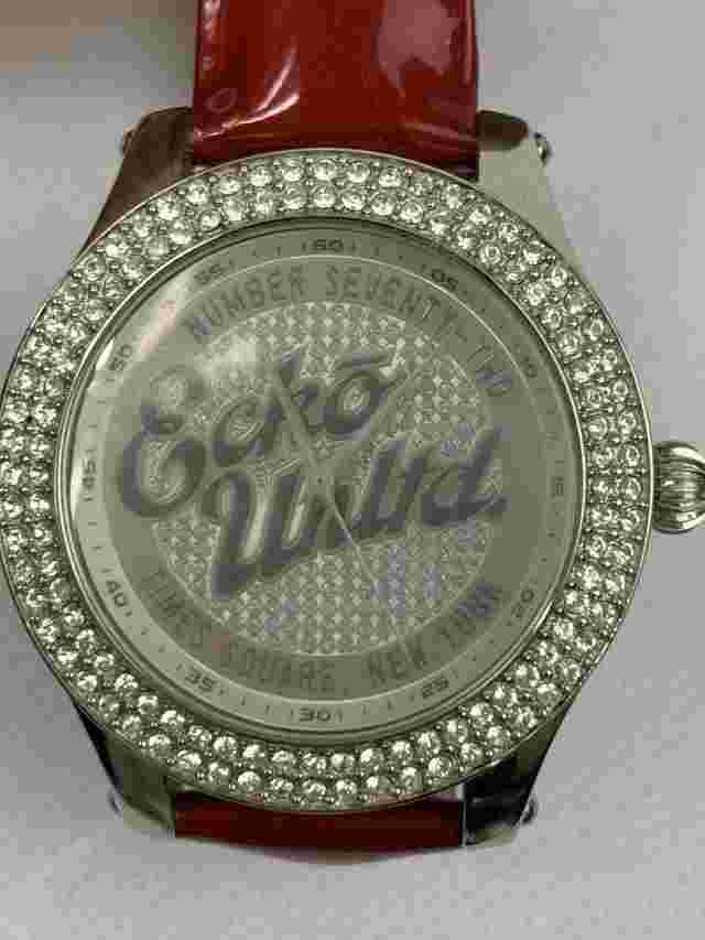 Marc Ecko Women's Watch Ladies Stainless Steel Leather Band Silver Dial E10038M4