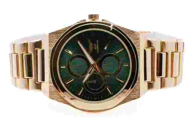 NY LONDON  Gold and Green Chronographs Face  Dials Men Metal Strap Analog Quartz