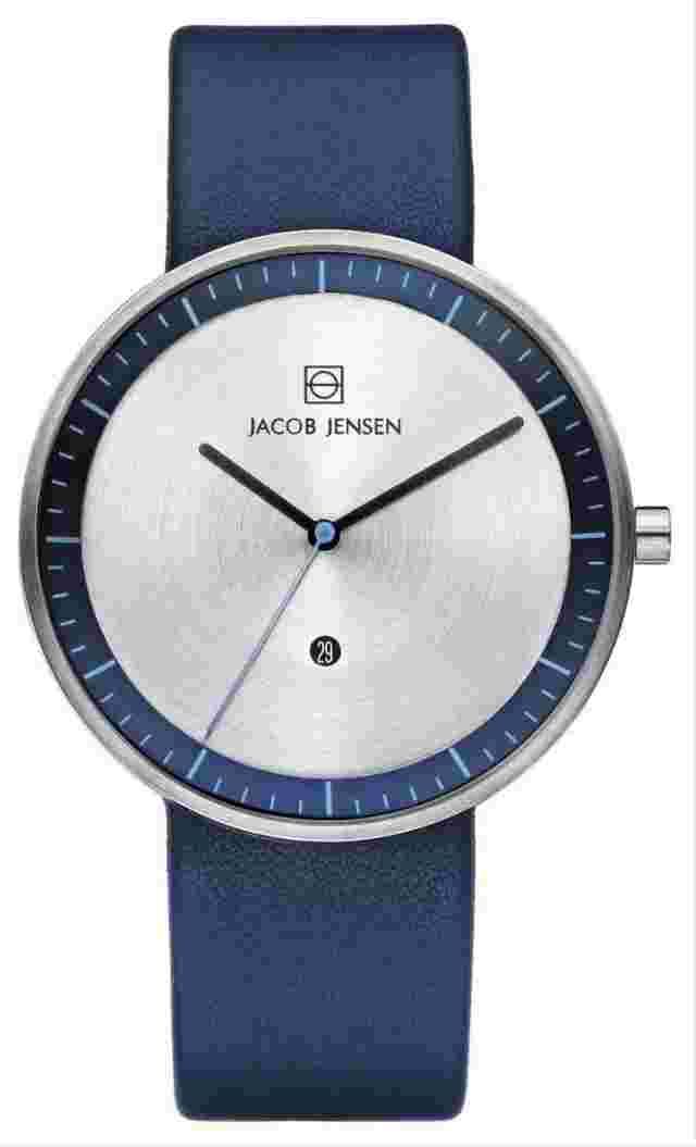 Jacob Jensen Mens Strata Series Watch - Blue/Silver