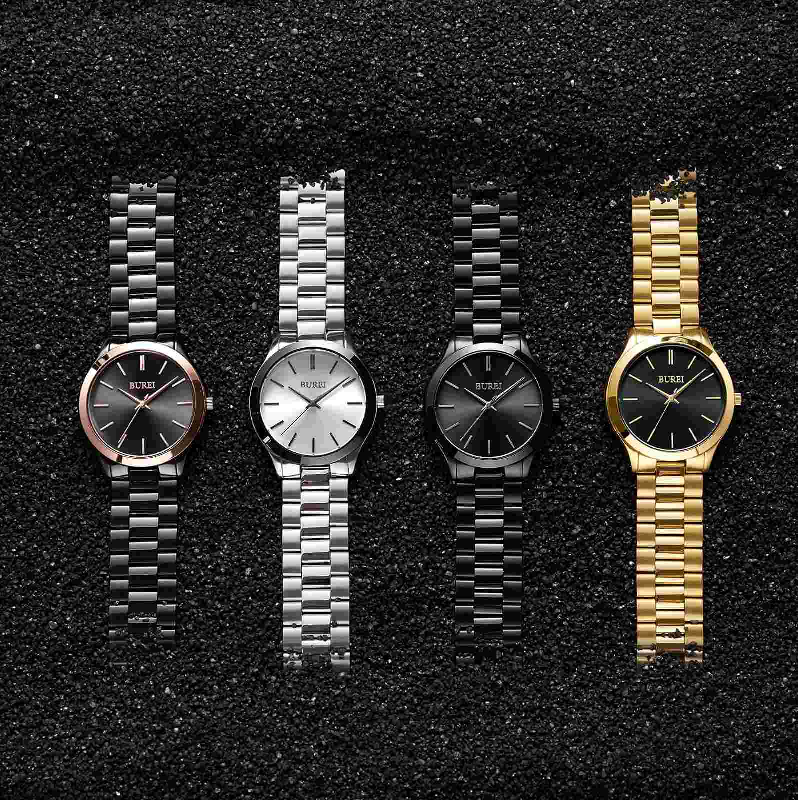 Men's Fashion Analog Quartz Watch, Stainless Steel, Waterproof, Silver