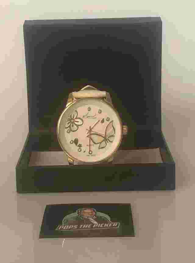 Kim Rogers Watch with a White Leather Band