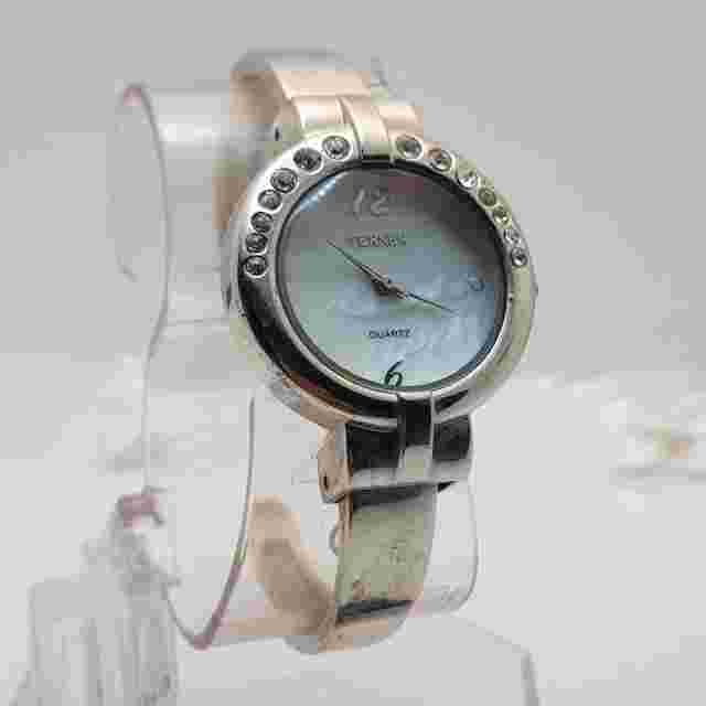 Terner Quartz Women's Watch White Dial Stainless Steel Silver Band...NEW BATTERY