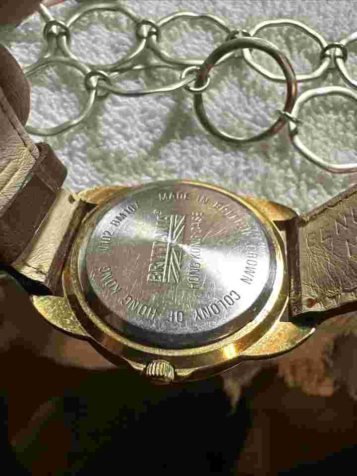BRITTANIA Bm107 Moon Phase Quartz Womens Watch Brown Leather Band