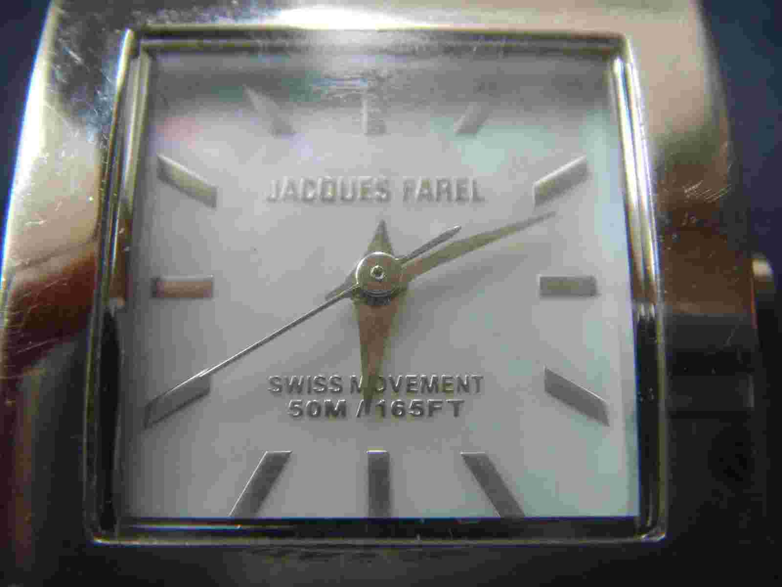 LADIES JACQUES FAREL STAINLESS STEEL MOP DIAL SWISS PARTS WATCH