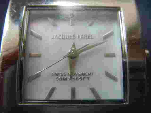 LADIES JACQUES FAREL STAINLESS STEEL MOP DIAL SWISS PARTS WATCH