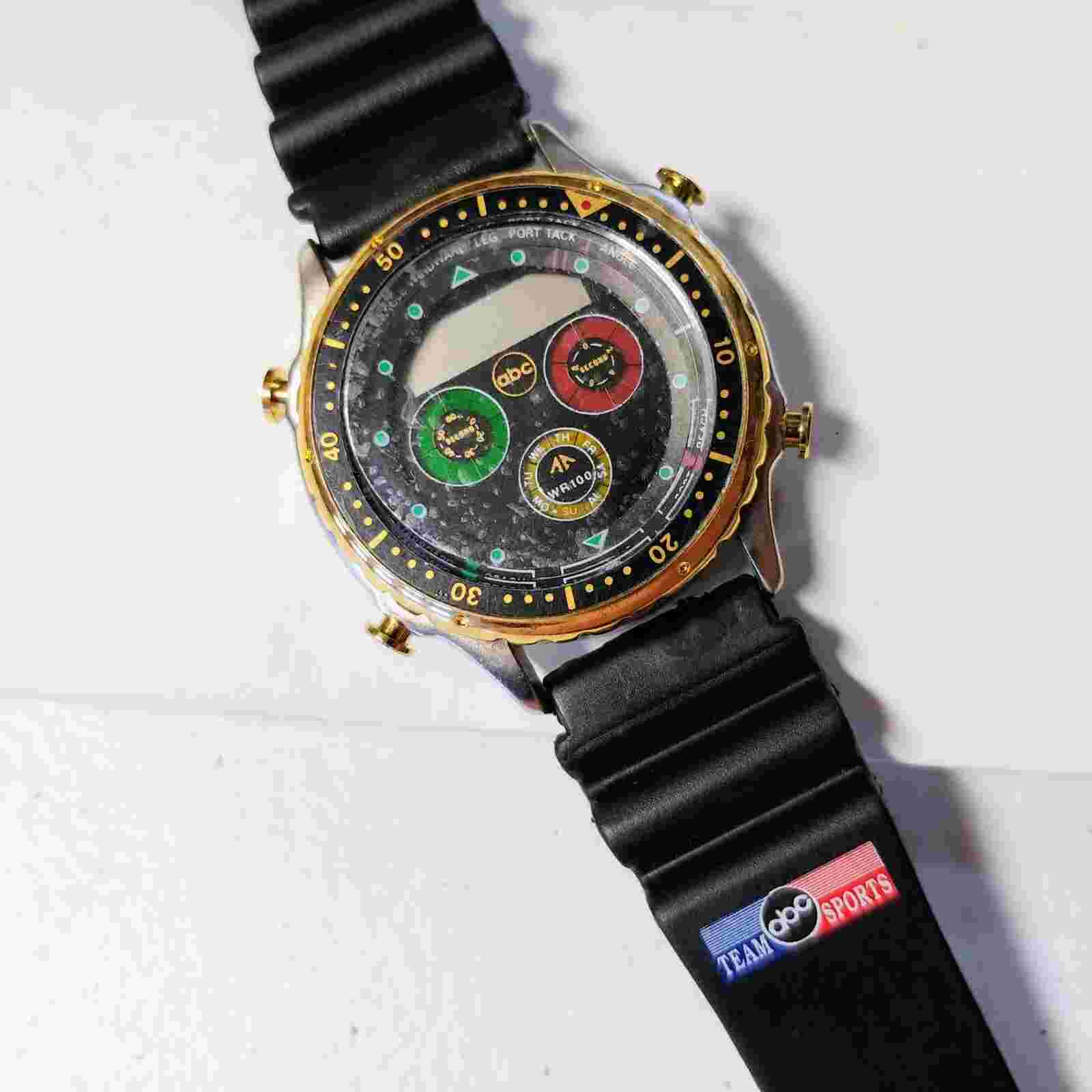 NOS M.Z. Berger Team ABC Sports Vintage Digital Chronograph Alarm Watch IOB
