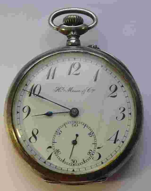 WWI Officer Pocket Watch Hy Moser & Cie Silver 84 / 875 Imperial Russia