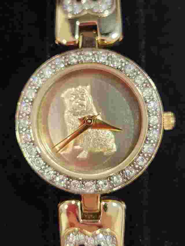 The Danbury Mint Pug Watch Japan Quartz Hearts Dog Lover Gift Christmas Puppy