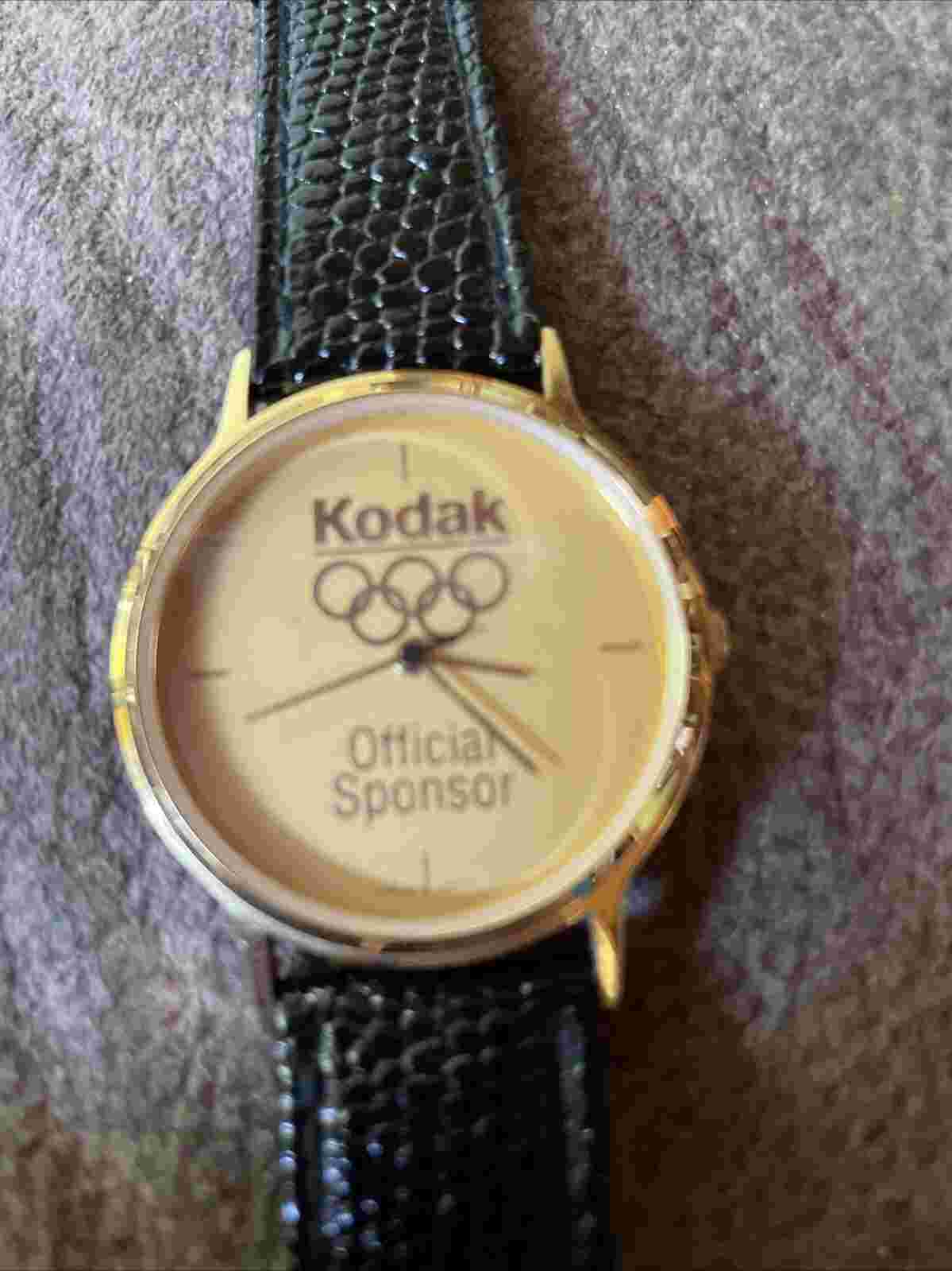 Vintage Kodak Watch Official Sponsor 1992 Olympics Gold Face Not Working