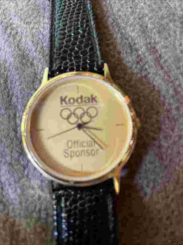 Vintage Kodak Watch Official Sponsor 1992 Olympics Gold Face Not Working