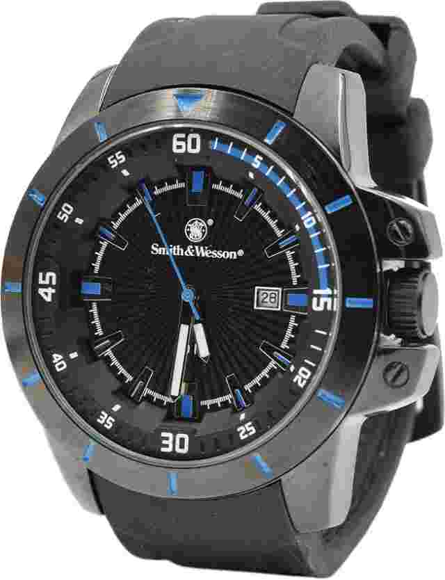Smith & Wesson Black and Blue Trooper Watch Stainless Case Back W397BL