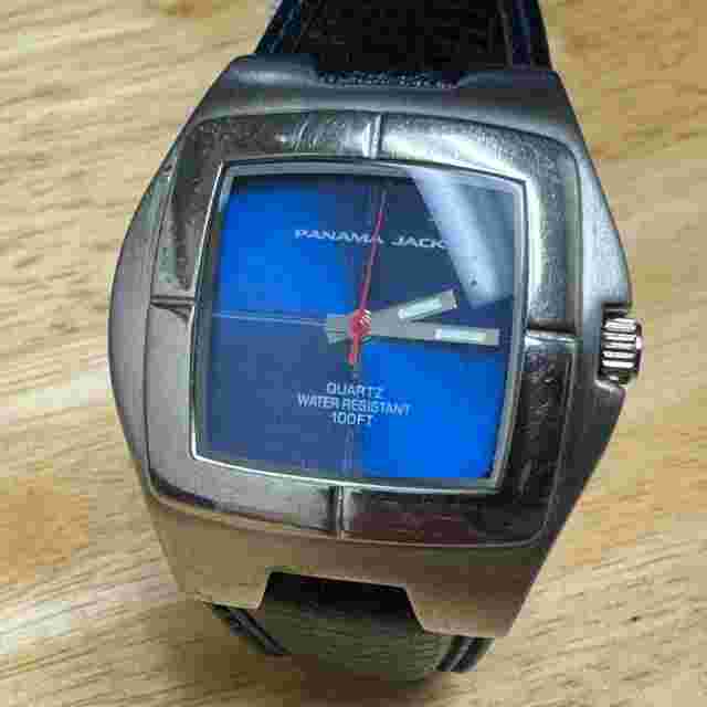 Panama Jack Quartz Watch Tide Runner Men Silver Blue Barrel Japan Movt New Batte