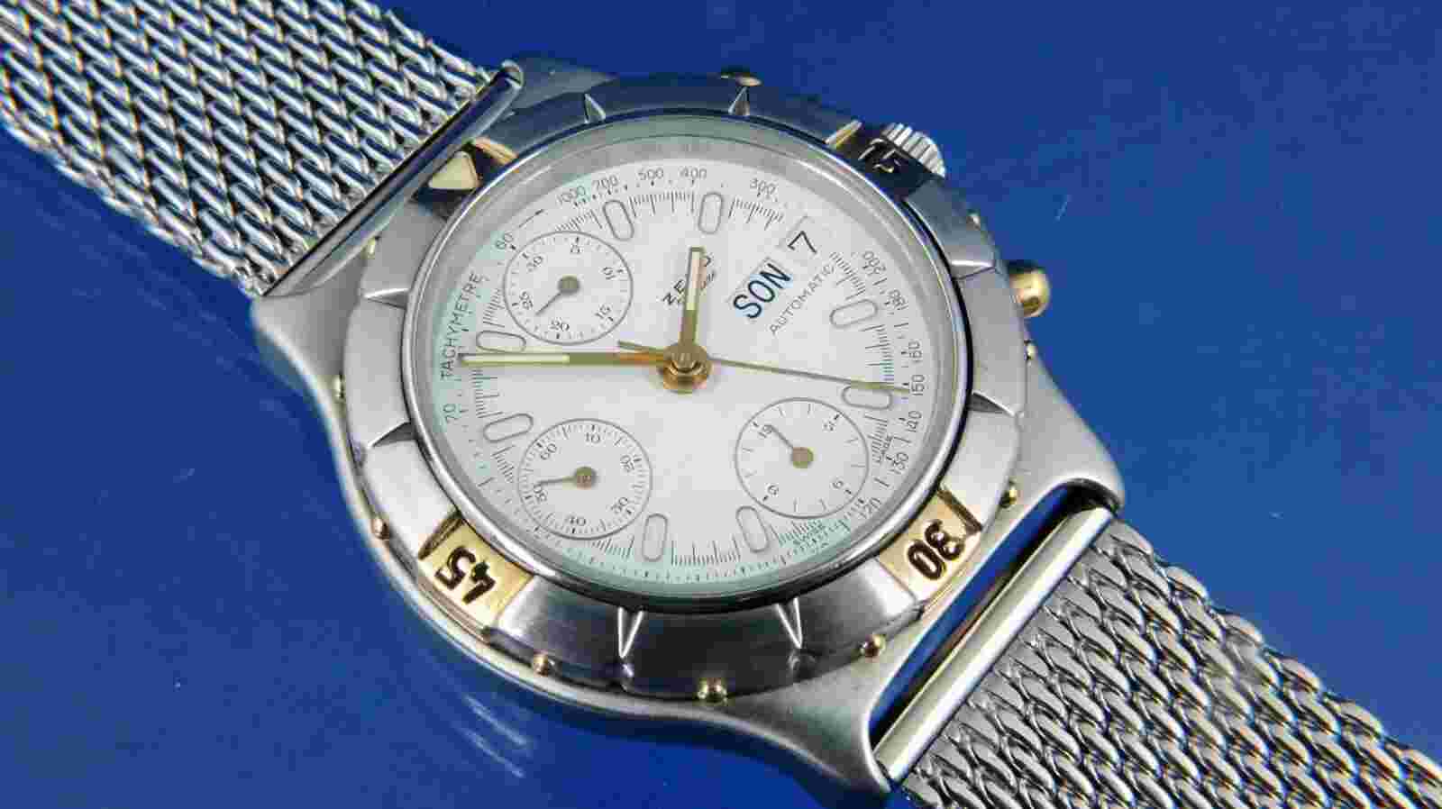 Vintage Divers Zeno Automatic Chronograph Watch Valjoux 7750 Watch NOS 1980S