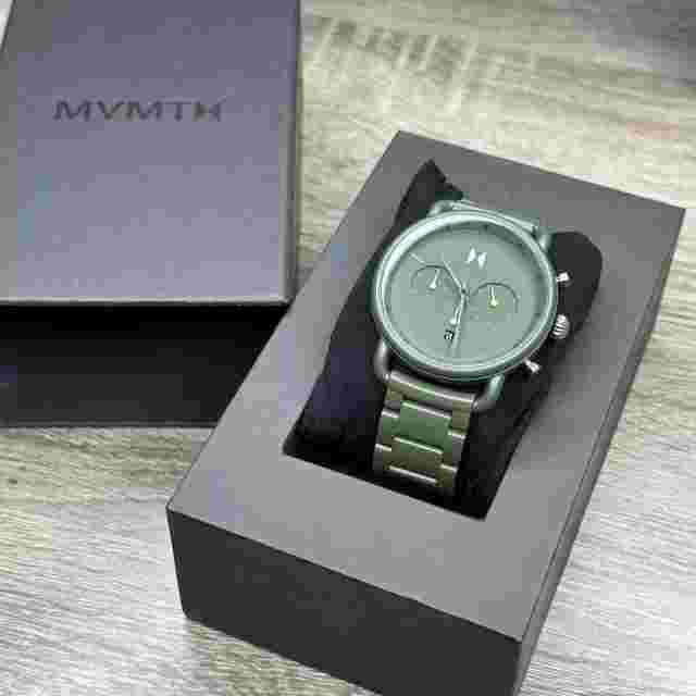 NEW✅ GREEN CERAMIC✅MVMT Blacktop II 47mm Chronograph Date Watch 28000325