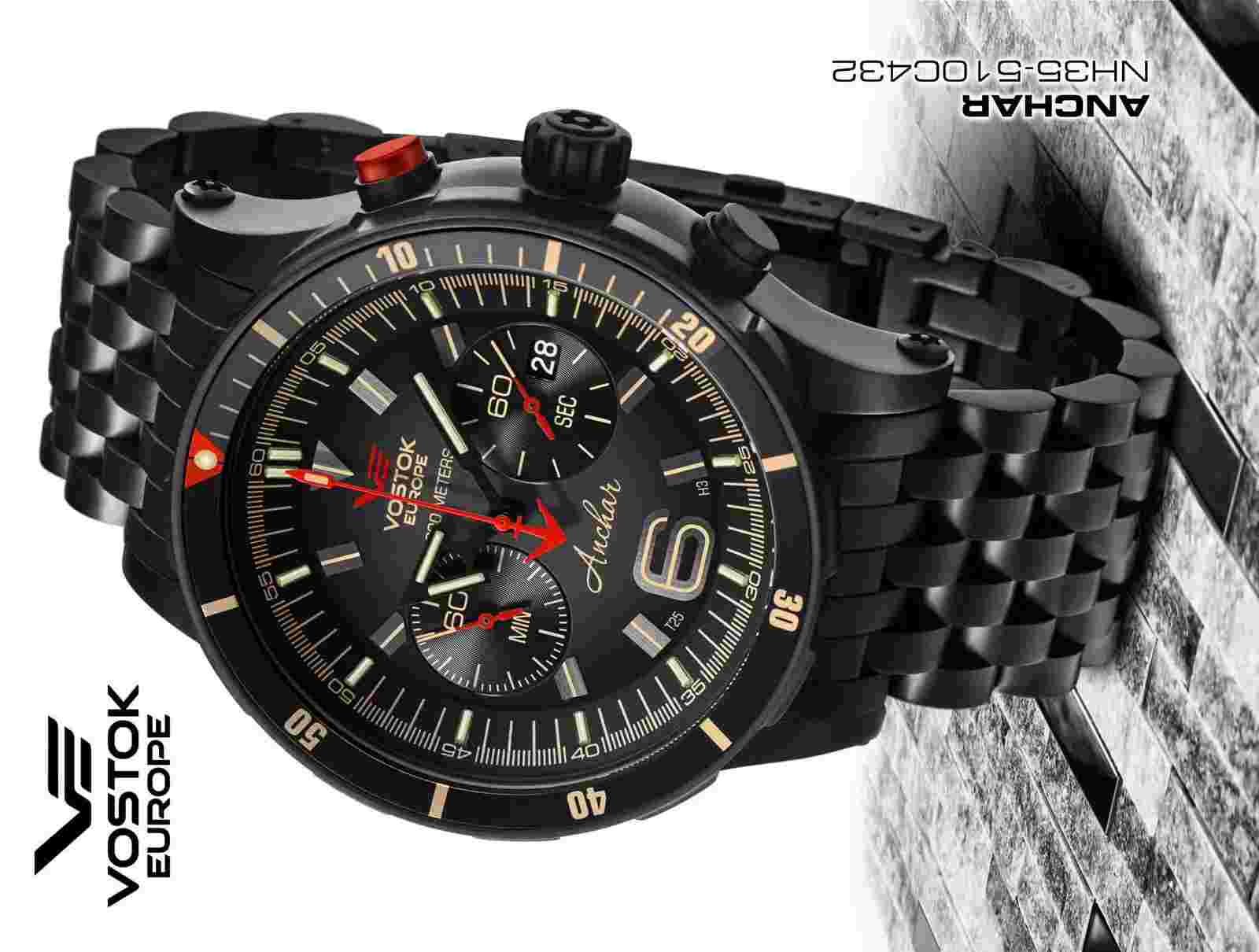 Watches Vostok Europe Anchar Chronograph Quartz 6S21 510C582B New