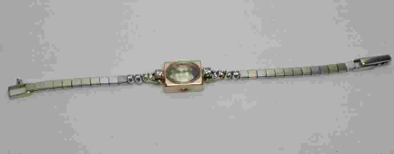 VTG 14K SOLID GOLD & DIAMONDS LADIES WRIST WATCH CASE & BAND WATCHMAKER GENEVA