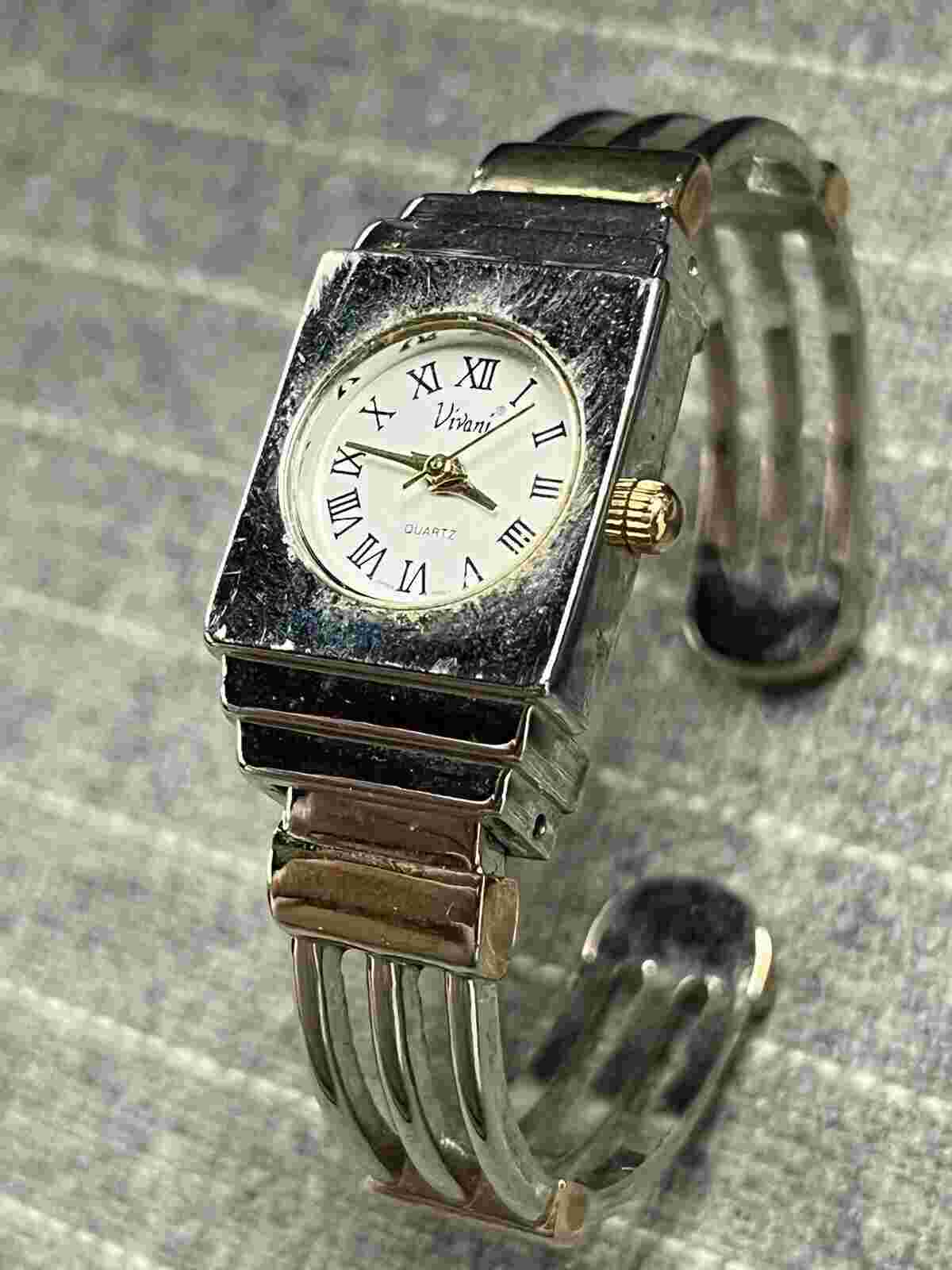 Vivani Square Metal Cuff Style Quartz Ladies Watch
