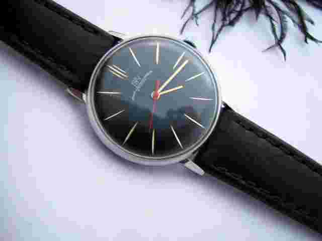 Mechanical Watch LUCH Luxury Ultra SLIM leather strap (POLJOT De Luxe) Men's