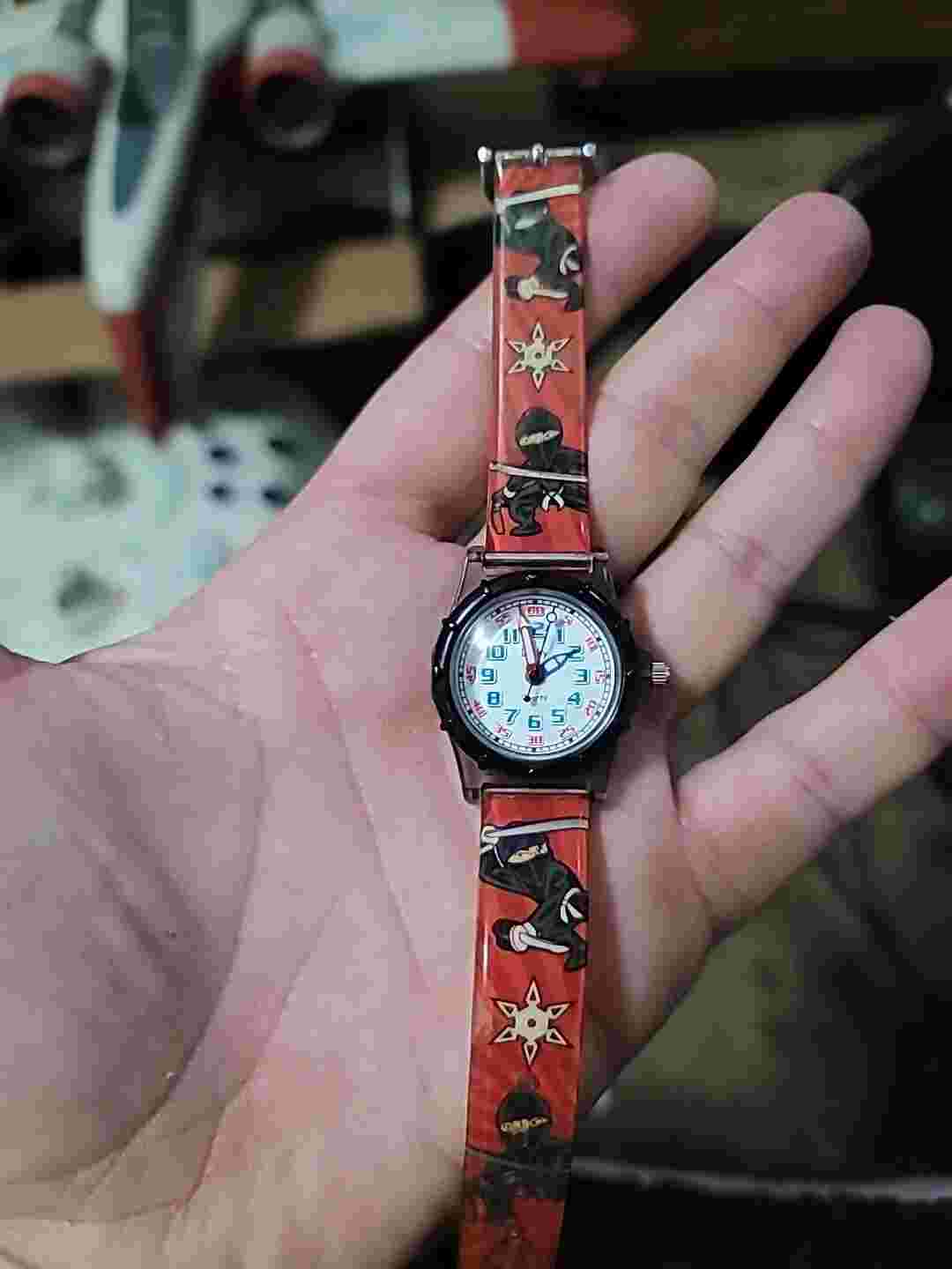 NINJA-Lucky: Clear-Black Case-Bezel/White Face/Ninja Band/Children LK13882