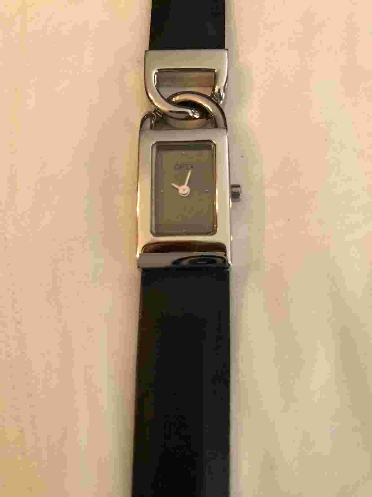 OPEX PARIS "MAYA" WATCH WITH BLACK LEATHER BAND NWT