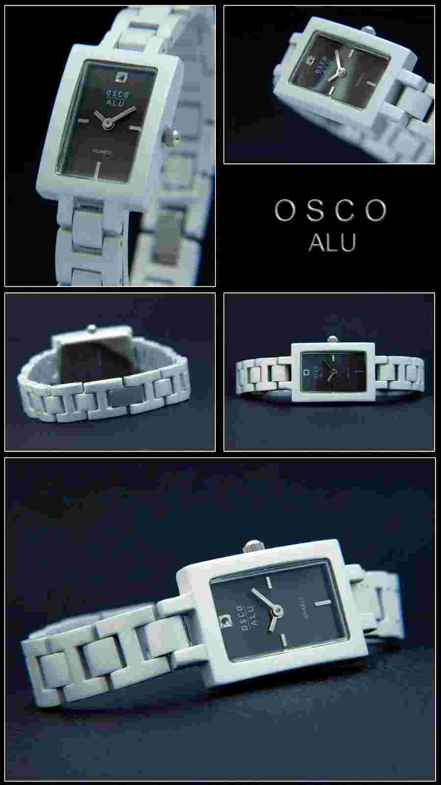 Complete Aluminum OSCO Ladies Watch Very Light Rectangular Anthracite 3521
