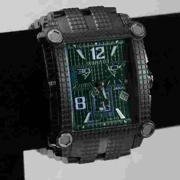 Renato Jackal Men's Watch, Swiss ETA 251, Green Dial on Gun Metal - RARE