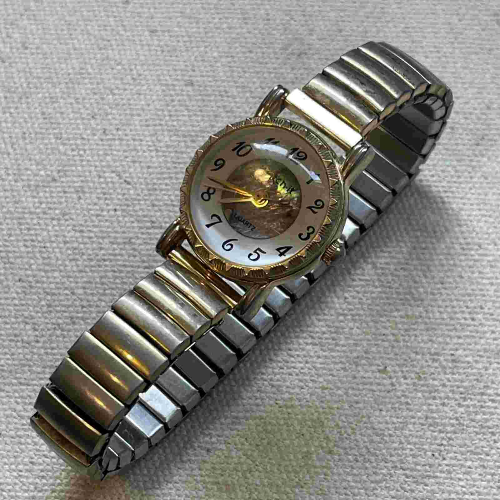 Vintage Watch-It Watch Womens Abalone Dial Gold Tone Quartz Fluted New Battery