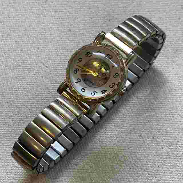Vintage Watch-It Watch Womens Abalone Dial Gold Tone Quartz Fluted New Battery